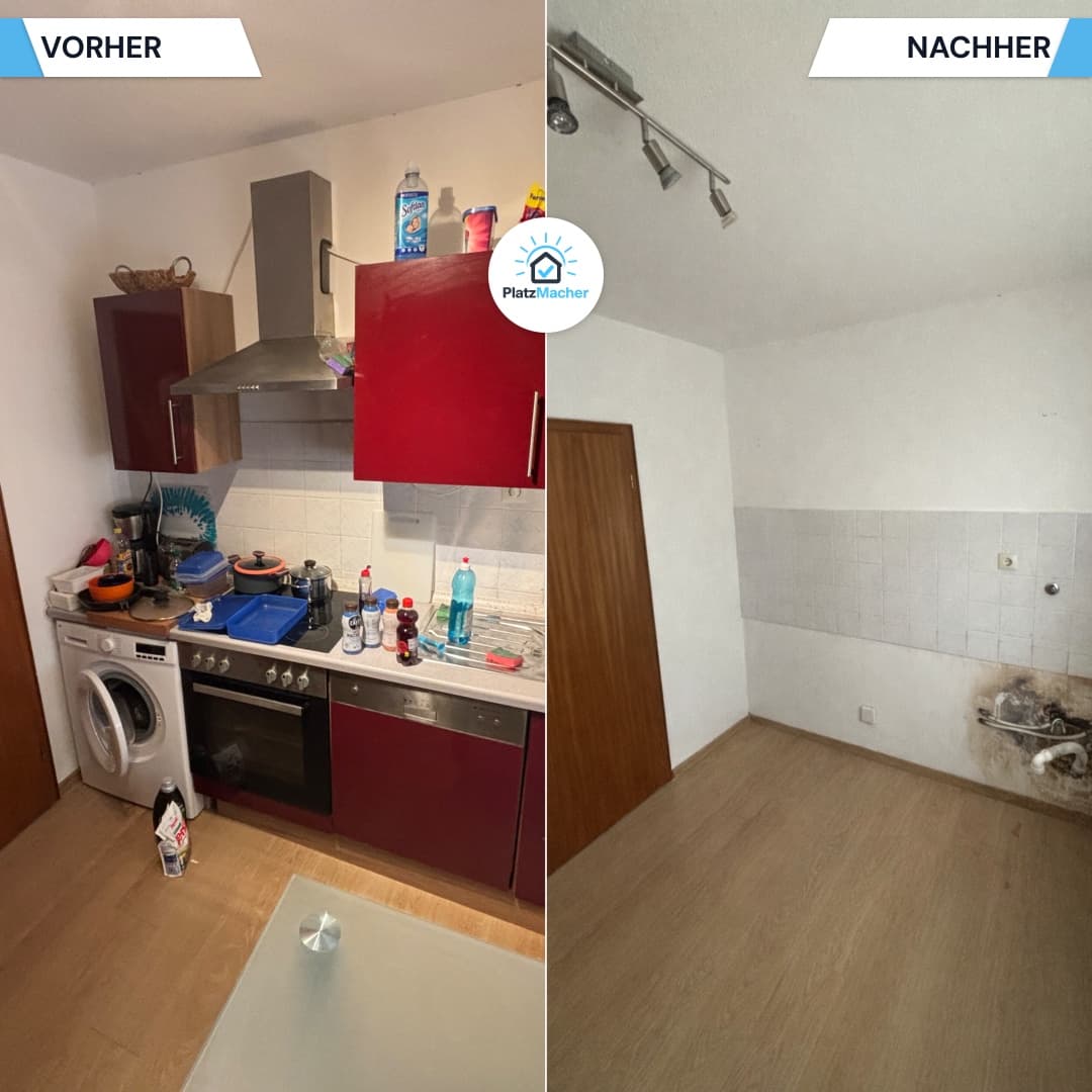 Vorher und Nachher - Küche - Wohnungsauflösung durch PlatzMacher