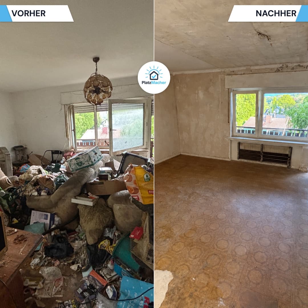 Vorher und Nachher - Messie-Wohnung geräumt durch PlatzMacher