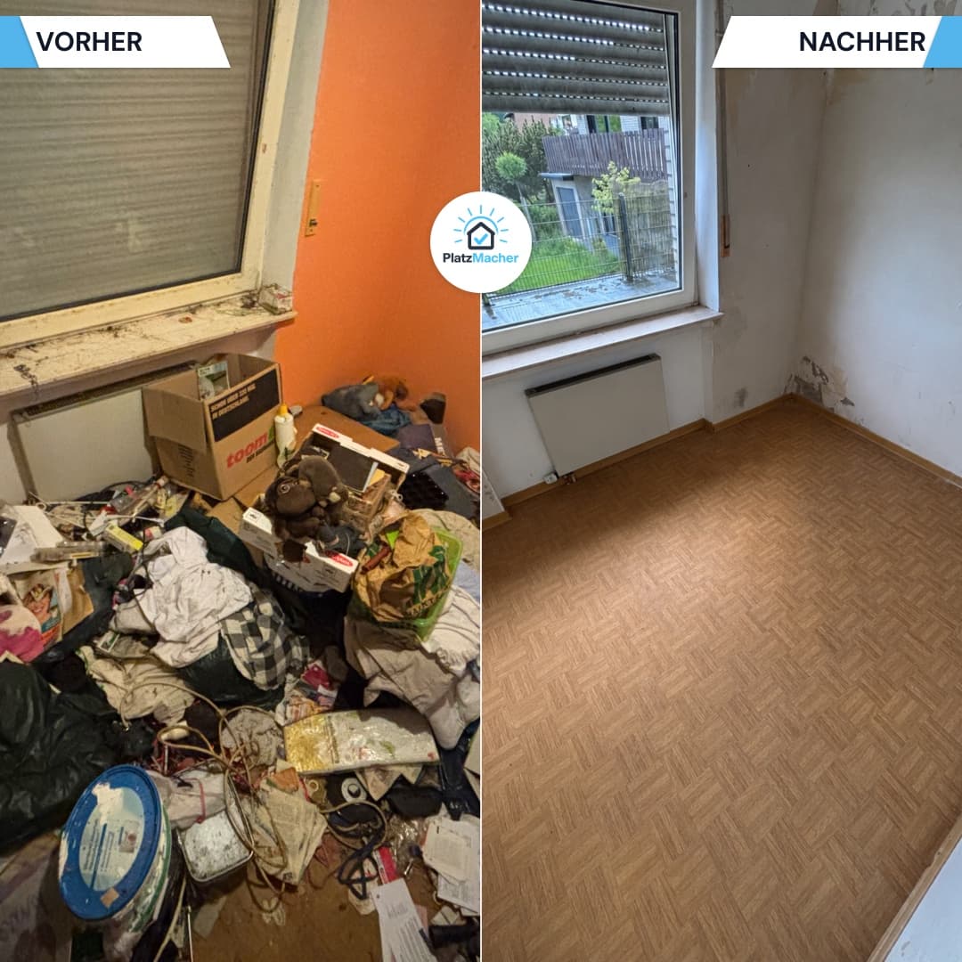 Vorher und Nachher - Zimmer - Messie-Entrümpelung durch PlatzMacher