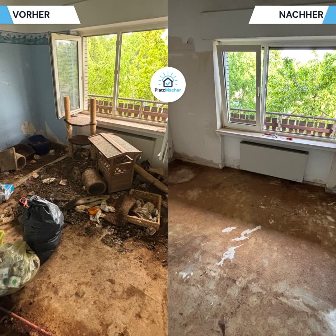 Vorher und Nachher - Zimmer - Entrümpelung durch PlatzMacher