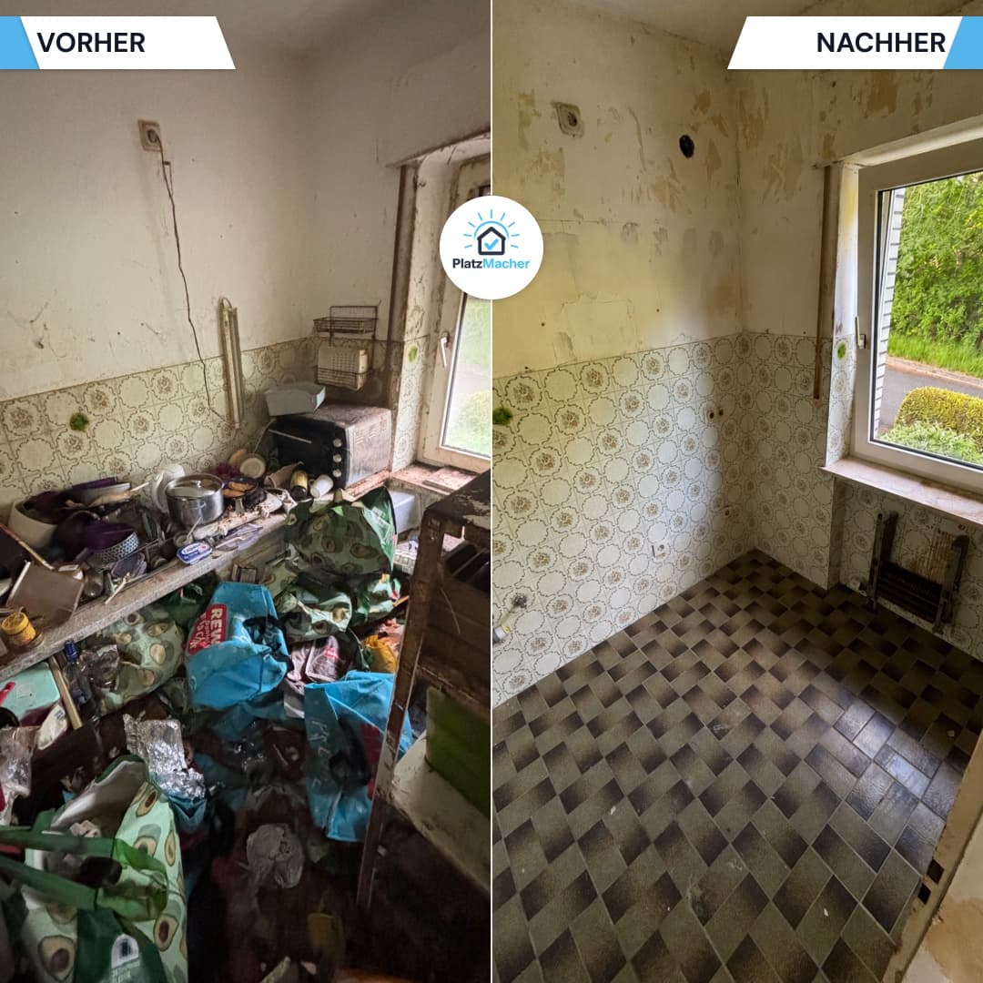 Vorher und Nachher - Küche - Haushaltsauflösung durch PlatzMacher