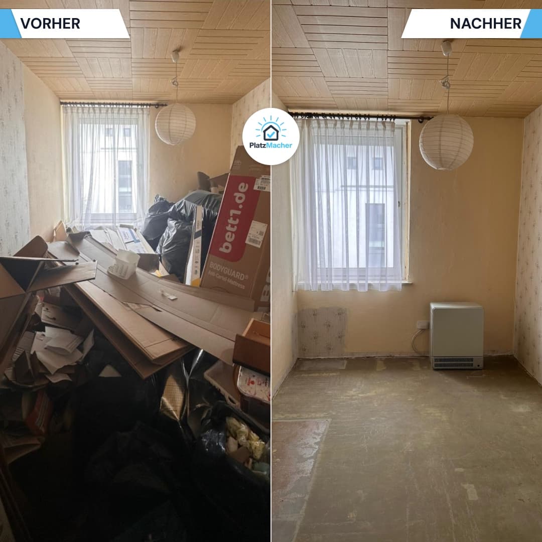 Vorher und Nachher - Zimmer - Wohnungsauflösung durch PlatzMacher