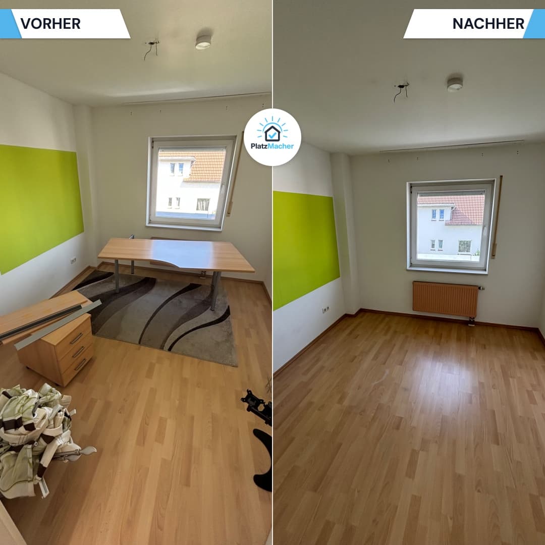 Vorher und Nachher - Arbeitszimmer geräumt durch PlatzMacher