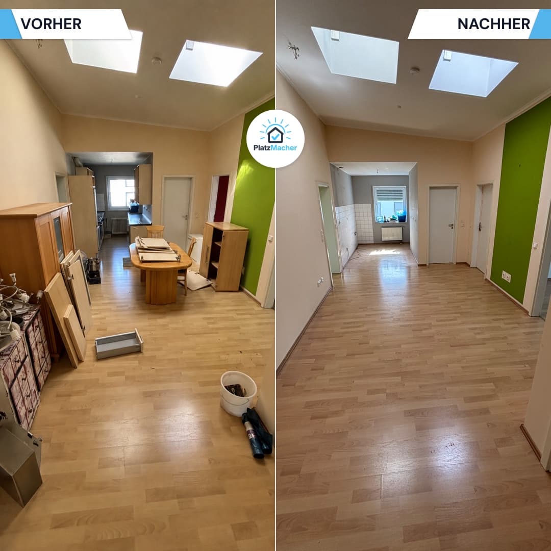 Vorher und Nachher - Wohnbereich - Haushaltsauflösung durch PlatzMacher