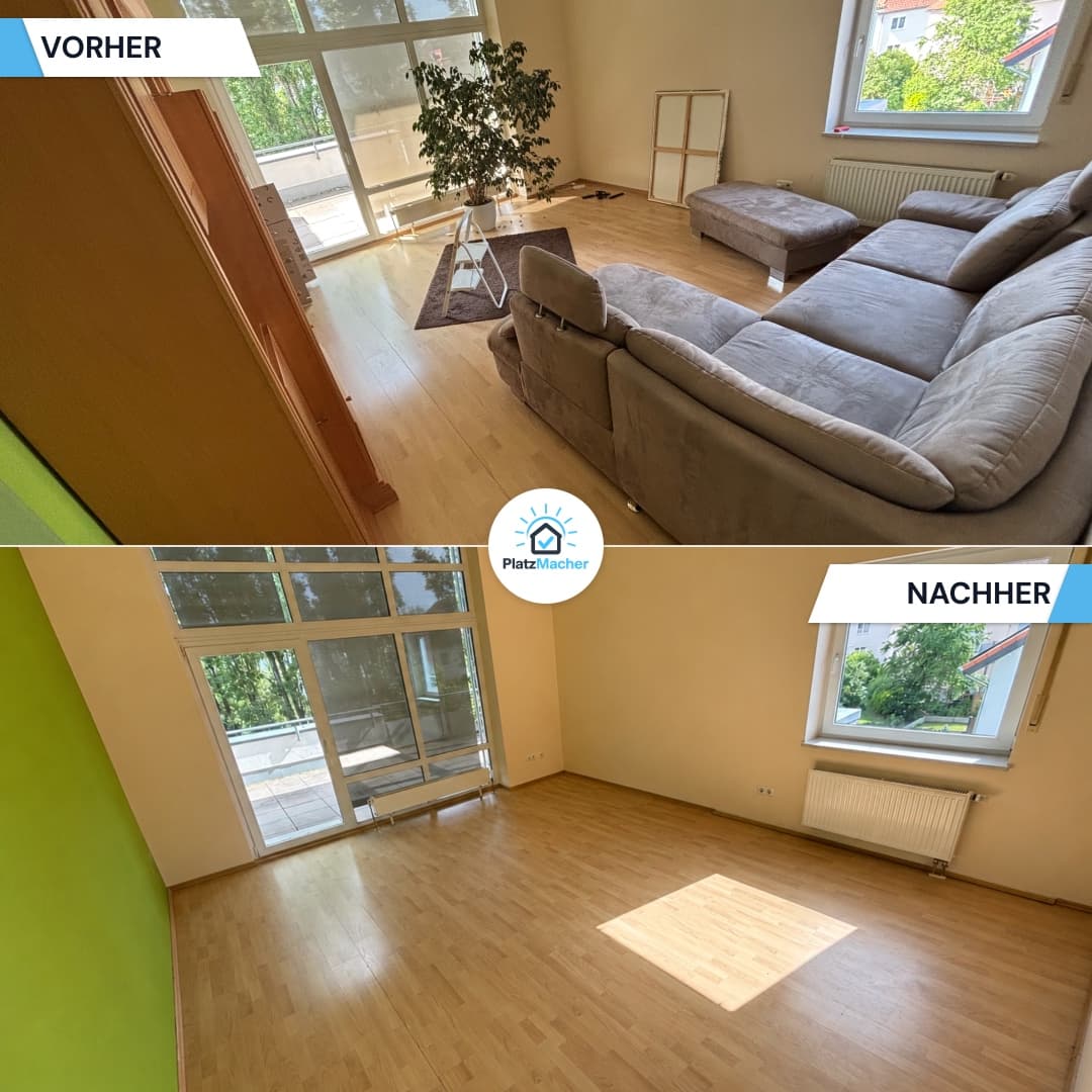 Vorher und Nachher - Wohnzimmer - Wohnungsauflösung durch PlatzMacher