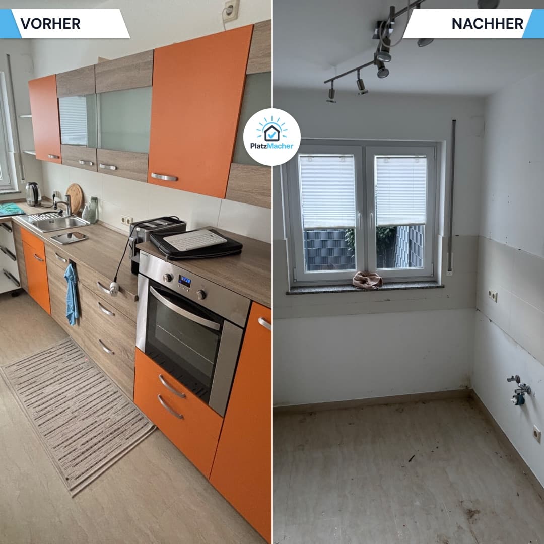Vorher und Nachher - Küche - Wohnungsauflösung durch PlatzMacher