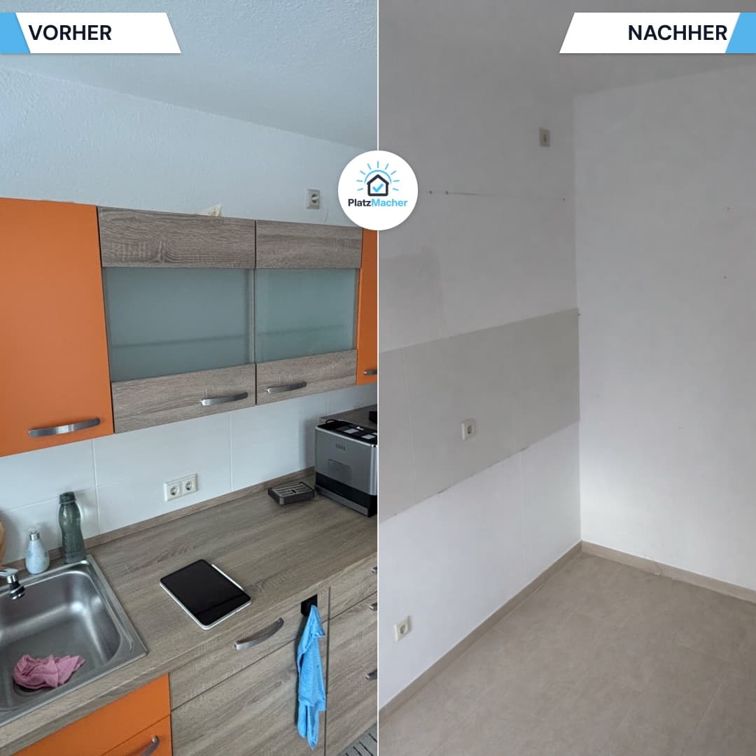 Vorher und Nachher - Küche geräumt durch PlatzMacher